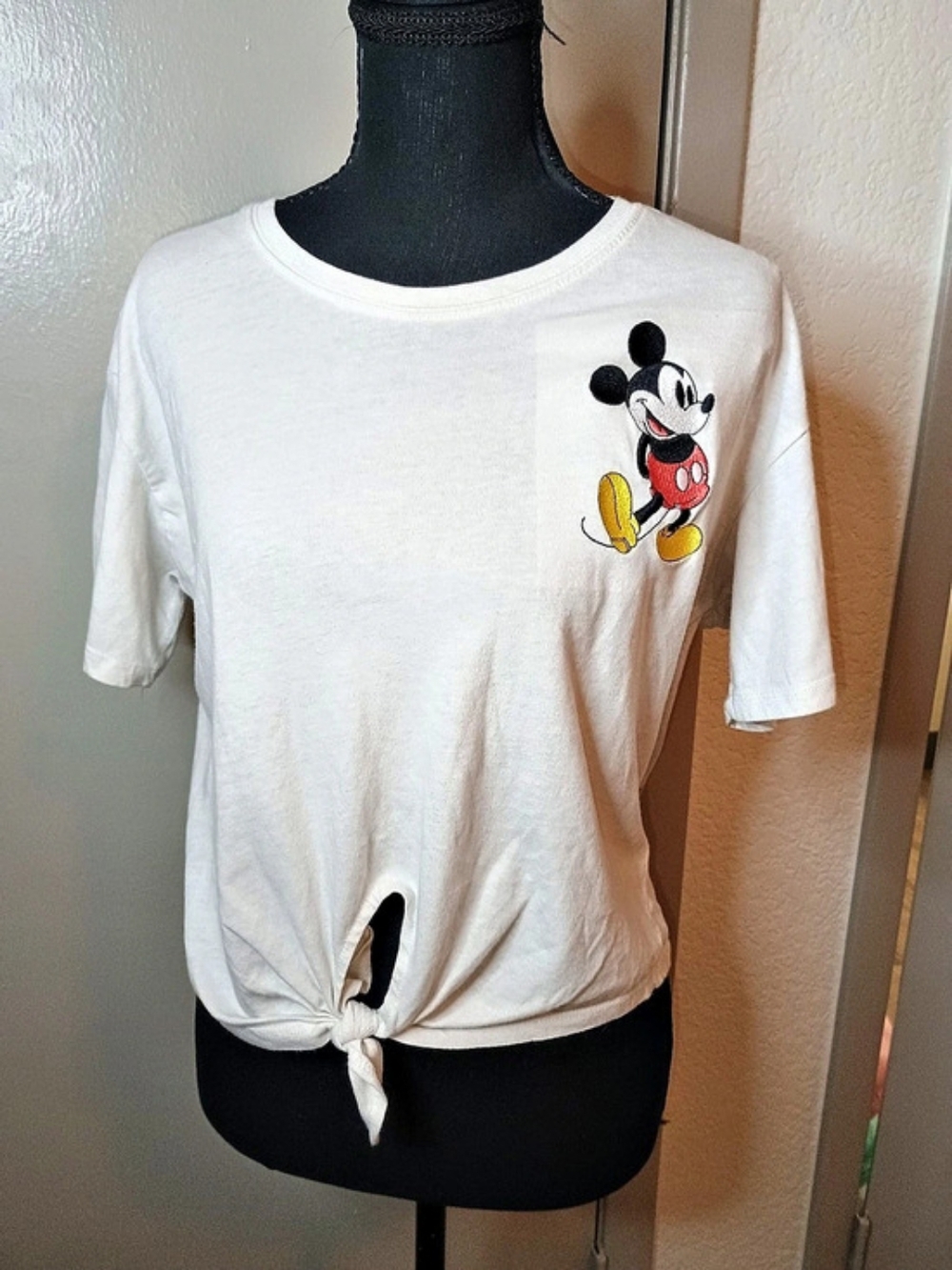 Disney Mickey Mouse and Friends Pocket and Back Graphic Tie-Front T-Shirt